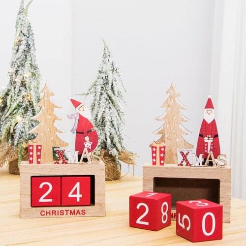 Christmas gift Christmas wooden decoration calendar decoration shopping mall counter desk creative wooden calendar decoration
