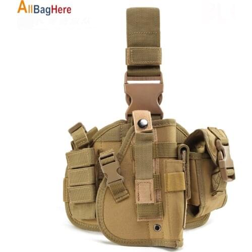 Adjustable Tactical Leg Pouch Waterproof Thigh Pistol Holster Outdoor Hunting Army Gun Case Tool Bags Quick Release Molle System
