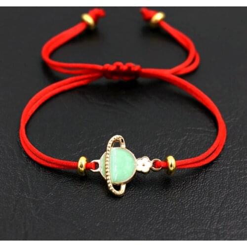 Lucky Dripping oil Saturn Couples Bracelet Thin Red Rope Thread Bracelets For Women Chakra Bracelet Jewelry Pulseira Love Gift