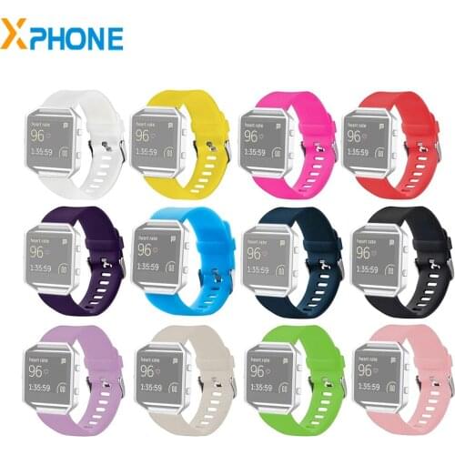 For Fitbit Blaze Watch Oblique Texture Silicone Watchband Soft Replacement Belt Large Size Length 17-20cm