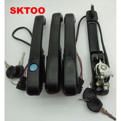 SKTOO 4PCS For Volkswagen Passat B4 door handle outer door handle with cylinder key a set four door handles