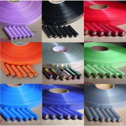 Wide 17MM / Diameter 10.8MM PVC 2:1 Heat Shrink Tubing AAA Battery Wrap Black/Red/Orange/Yellow/Green/Blue/Gray/White/Clear