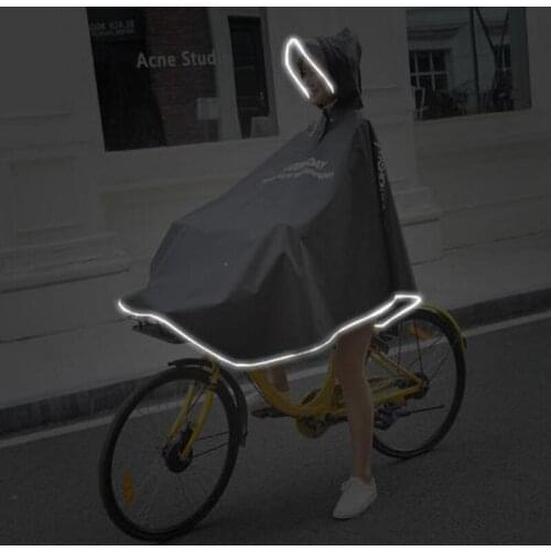 High Quality Reflective Strip Mens Womens Cycling Bicycle Bike Raincoat Single Student Adult Fashion Poncho With Satchel Space