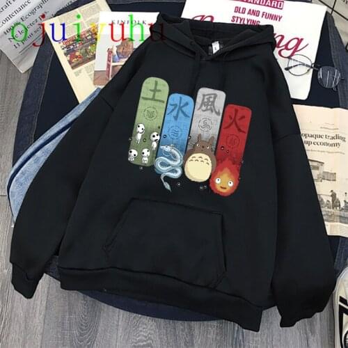 Totoro Studio Ghibli Kawaii Hoodies Harajuku Funny Anime Women Cartoon Sweatshirt Ullzang 90s Fashion Spirited Away Hoody