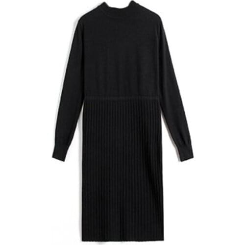 2021 New Spring Autumn Womens Long Dress Loose Oversize Female Bottoming Casual Lady Knitted Sweaters Turtleneck Woman Pullover