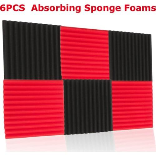 6 pcs 30x30cm Thickness 2.5cm Nvironmentally Polyurethane Foam Soundproofing Sound-Absorbing Noise Sponge Foams For KTV Studio