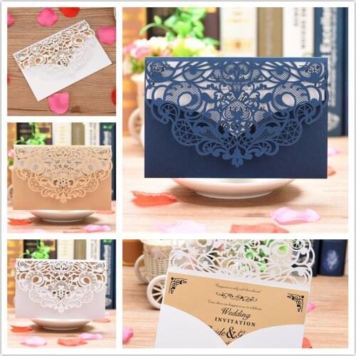 1pcs Blue White Elegant Laser Cut Wedding invitations Greeting card high-end business invitation wedding invitations