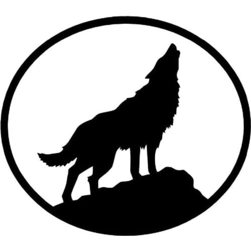 13.5*12CM Car Styling Car Stickers Animal WOLF Motorcycle Styling Accessories Black Silver C2-0371