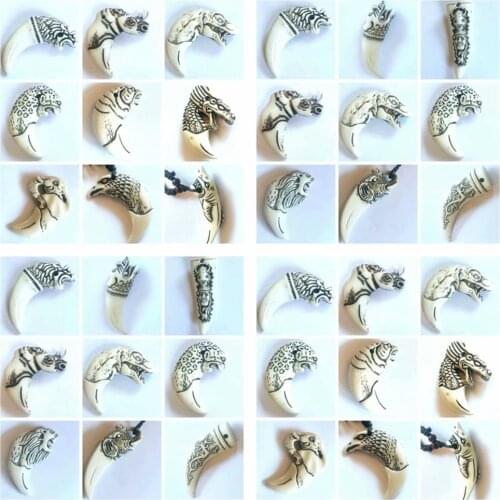 15 pcs biker keychain imitation yak bone carving mixed cool white totem personality Design Hawaii Surfer personalized accessorie