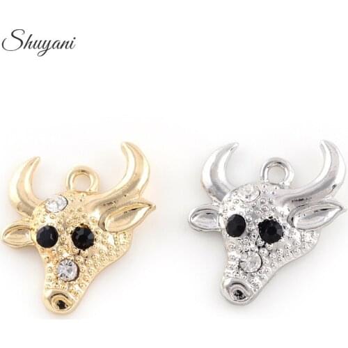 19*20mm Vinatage Silver Plated Deer Head Charms Pendant Christmas Charms DIY Metal Bracelet Necklace Jewelry Findings