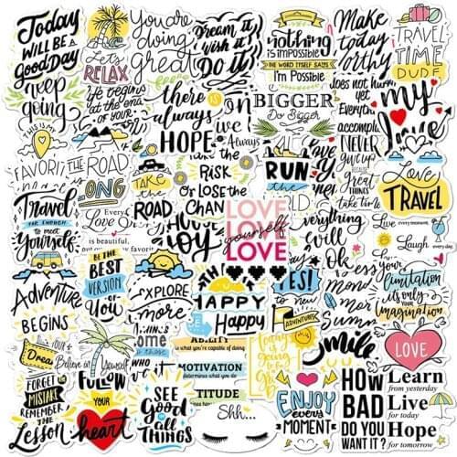 200 Pcs Inspirational Stickers for Water Bottle Waterproof Vinyl Stickers for Hydro Flask,Laptop,Students,Teachers
