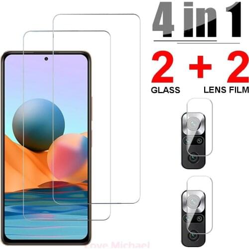 4Pcs [Screen Tempered Glass+Lens Film] Clear Protector for XIAOMI Redmi 9 9A 9AT 9C NFC 9T Redmi Note 9 10 Pro 9s 10s