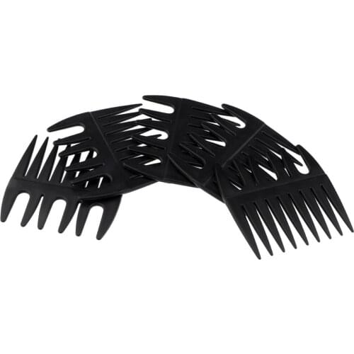 5Pcs Hairdressing Plastic Anti-Static Wide+Fine Tooth Hair Comb Detangling Tools Hairbrush ( Black )