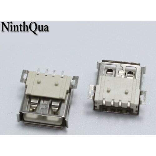 5pcs USB Type A Female Plug Jack SMD Mobile Power Interface Connector 90 Degrees High Temperature Curved Pin Socket