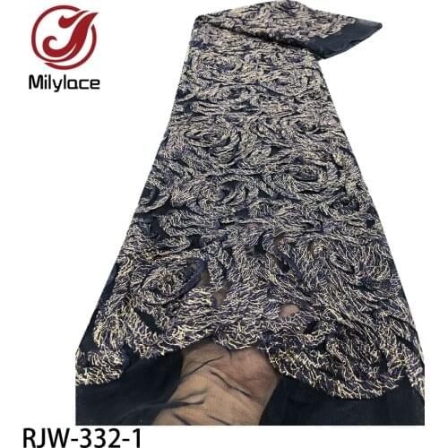 African Mesh Lace Fabric High Quality 3d Flower Lace French Tulle Lace Fabric for Wedding Party RJW-332