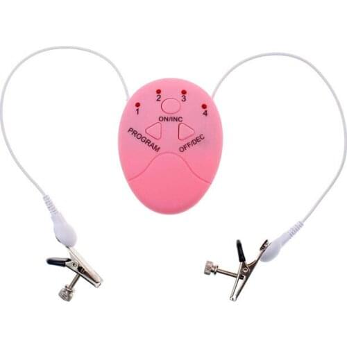 BDSM Sex Bondage Electric Shock Nipple Clamps Electro Breast Stimulate Pads Medical Themed Toy Body Massager