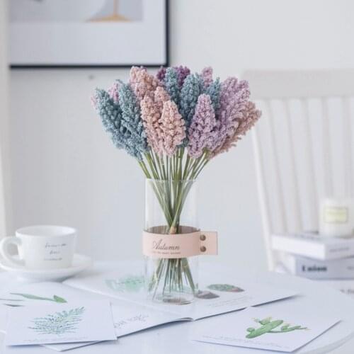 Lavender Bouquet Artificial Flowers Plants Dried Natural Dried Flowers Home Wall Decor Fleurs Artificielles Fake Lavender Vase