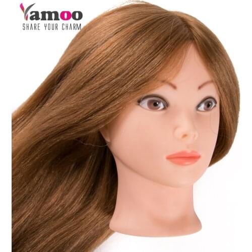 60 % Real Human Hair Training head dolls for hairdressers Mannequin Dolls professional styling head can be curled training head