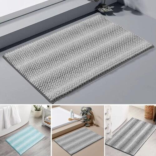 HOT Chenille Bathroom Rugs Non Slip Gradient Bath Mat Super Soft and Water Absorbent Machine Washable Plush Carpet NDS