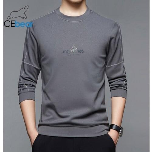 ICEbear 2021 Fall New Mens Round Neck Sweatershirt Long Sleeve Fashion Mens clothing 1210