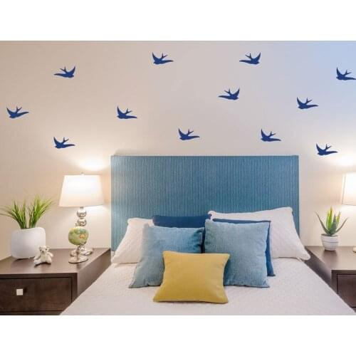 Ins Hot Sale DIY Swallow Wall Stickers Boy Girls Bedroom Home Decor Vinyl Baby Wall Decals Custom Color Wallpaper Mural D499