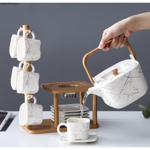 Creative ceramic coffee cup and saucer set golden striped tea cup European afternoon tea red tea cup 80ml espresso coffee cup