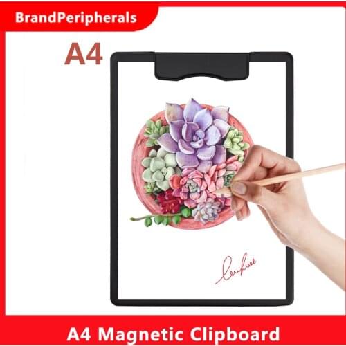 A4 Magnetic Clipboard Writing Pad Document Holder Paper Clip for Interview School Office Supply