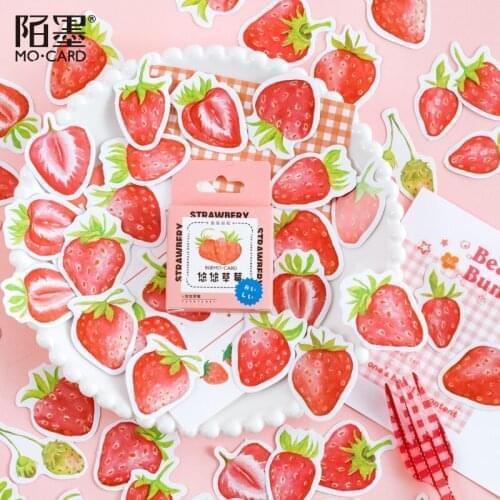 Mo.Card Lovely Strawberry Mini Paper Diary Sticker Scrapbooking Decoration Label Retail