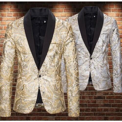 Green fruit collar sequins blazer men suits designs jacket mens stage costumes for singers clothes dance star style dress B453