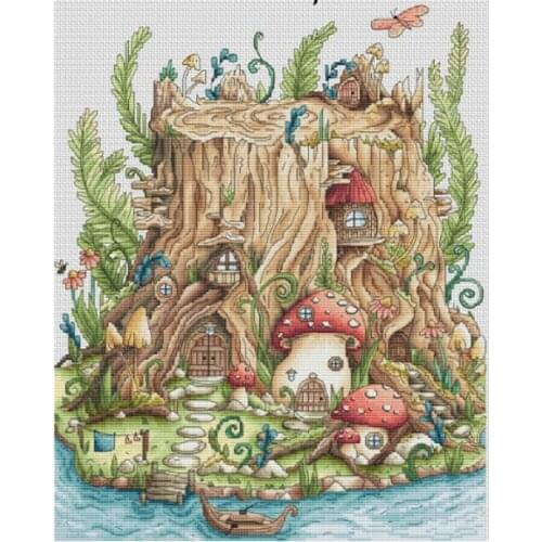 Top MM Gold Collection Counted Cross Stitch Kit Cross stitch RS cotton with cross stitch no print Stump house