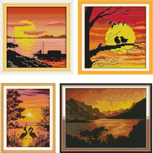 Joy sunday Cross Stitch kit Needlework Sets For Full Embroidery Kits counted 11CT White Canvas 14CT Printing DIY Home Decor