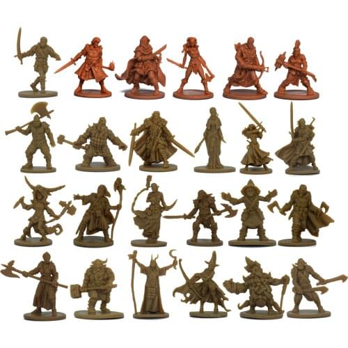 TRPG board game Zombicide miniatures green horde heroes survivors orc human warrior Knight Priest dwarf Warlock figure models
