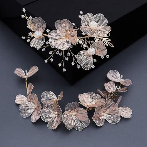 New metal flower tiara women hair wear handmade hair ornament Wedding Bride Hair Accessories