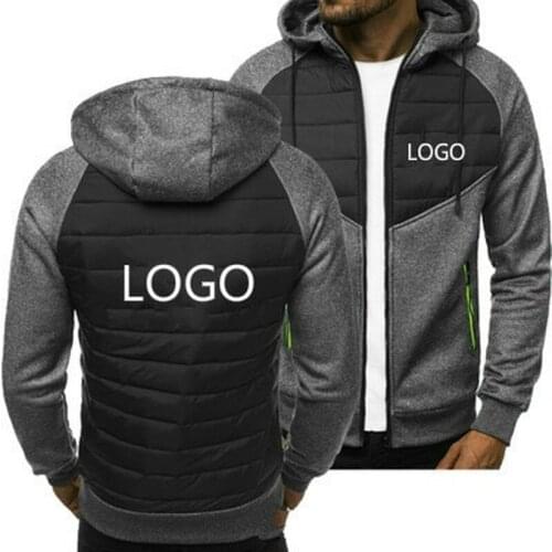 2021 New Men Hoodies Custom Logo Spring Autumn Jacket Casual Sweatshirt Long Sleeve Zipper Hoody