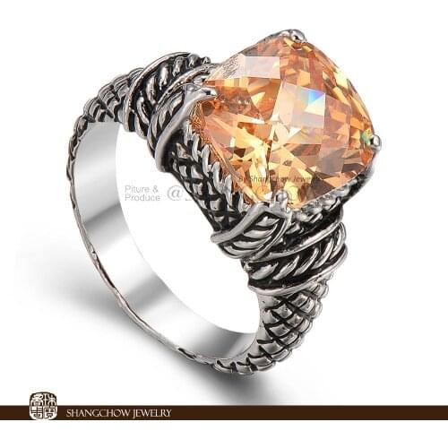 New! Vintage in Fashion Jewelry Morganite Quartz 925 Sterling Silver Ring R0031