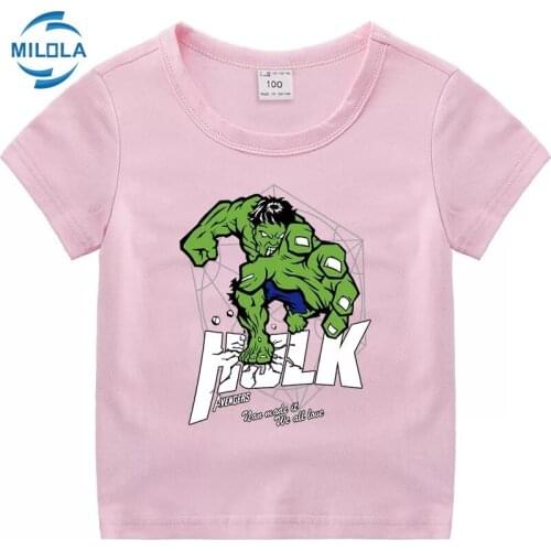 Disney Baby Boy Clothes Cartoon Marvel Superhero Hulk Print T-shirt Cotton Summer Toddler Kids Tops Tees Girls Children Clothes