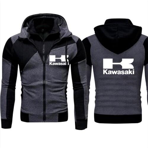 2021 Autumn Men Hoodie Kawasaki Motorcycle Logo Print Hoodie Sweatshirt Fashion Harajuku Pullover Man Zipper Hoodie Sportswear
