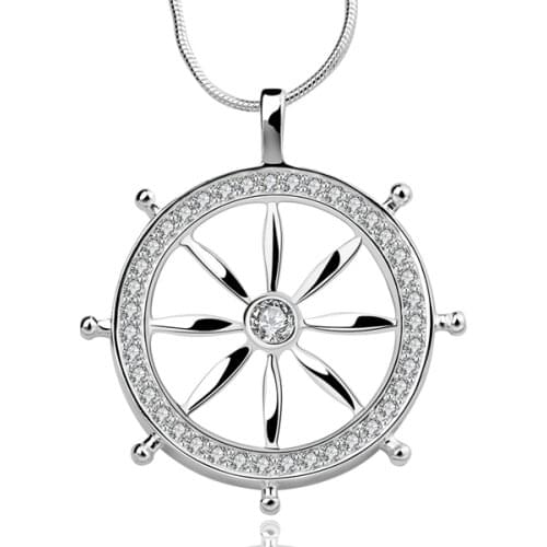 Silver color gorgeous Fashion charming popular exquisite women wedding circle zircons necklace luxury silver jewelry N679