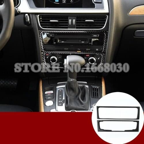 Carbon Fiber Console CD & AC Panel Trim Cover For Audi A5 S5 2008-2016 Car Decoration Car Accesories Interior