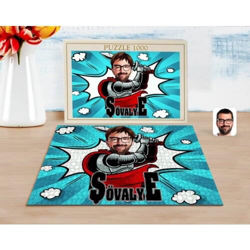 Personalized Custom Knight Caricature of 1000 Piece Professional Puzzle-1