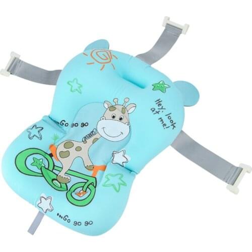 Baby Bath Seat Support Mat Foldable Baby Bath Tub Pad & Chair Newborn Bathtub Pillow Infant Anti-Slip Soft Comfort Body Cushion