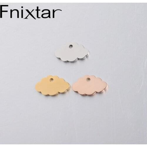Fnixtar 20Pcs/Lot 9*15mm Small Cloud Charms Stainless Steel Mirror Polished Cloud Shape Charms For Women DIY Making Jewelry