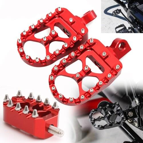 Custom MX Wide Fat Foot Pegs Footrests Pedals w/Shifter Pegs Motorcycle For Harley Sportster XL 883 1200 Dyna Street Bob Bobber