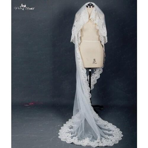 RSV20 Two Layers Wedding Veil Lace Edge