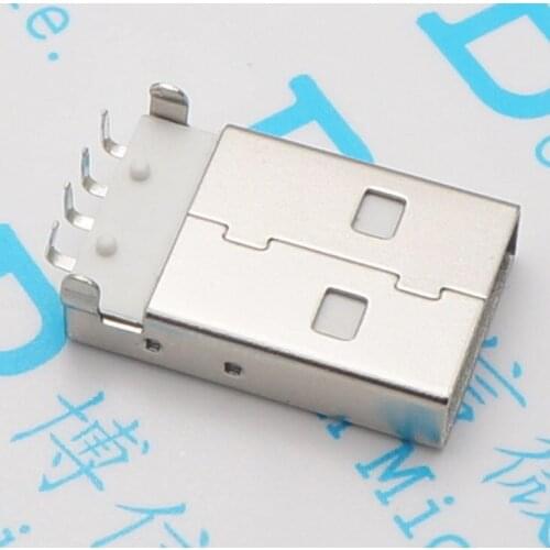 50Pcs Male Usb Socket Length 18.7Mm 90 Degree Data Interface Usb Connector