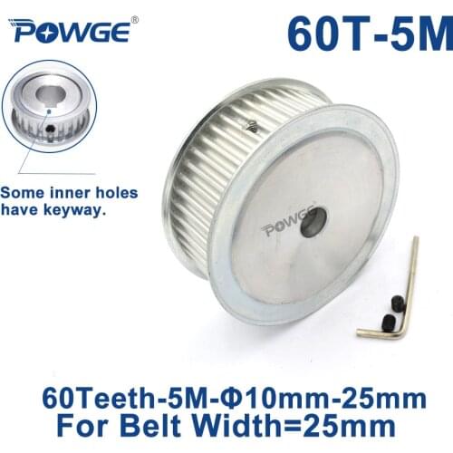 POWGE Arc HTD 5M 60 Teeth Synchronous Timing Pulley Bore 8/10/12/14/15/16/17/18/19/20/25mm for Width 25mm HTD5M Belt 60Teeth 60T