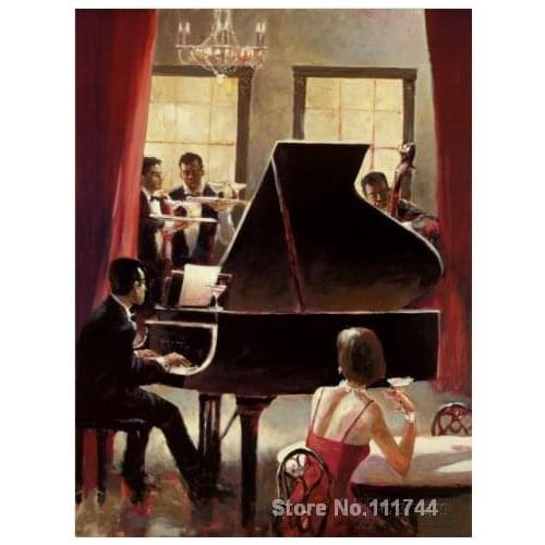 Modern art for sale Piano Jazz Brent Heighton Handmade oil painting High quality