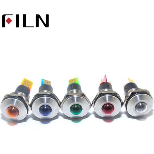 19mm 6v 12V 24V 220v red blue green led light Metal Indicator pilot Signal light lamp FILN FL1M-19CJ-1