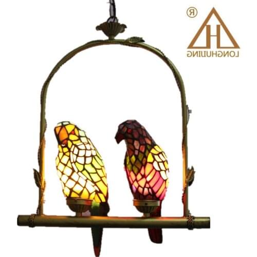 Tiffany Dragonfly Lamp Glass Shade Pendant Light Bohemian Single Pendant Hanging Light Foam Packing For Hallway Corridor Kitchen