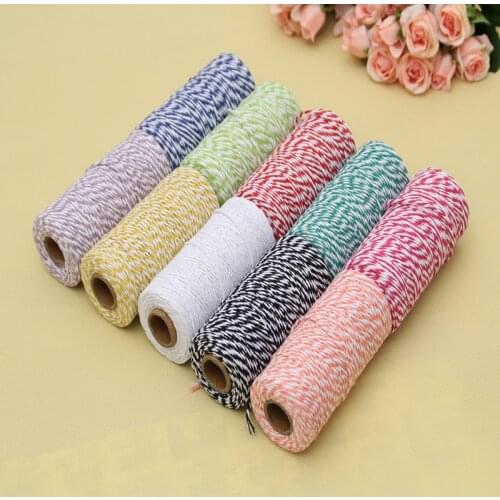 2mmx100M Rope Two Colors Cotton Bakers Twine Rope Rustic Crafts Material Handmade Accessories 100% new Jute Macrame Cord